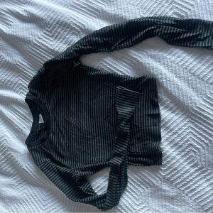 TNA Black Ribbed Sweatshirt Hoodie